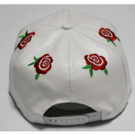 Black White PU Roses New York Baseball Cap Hip Hop Trucker Hat Snapback